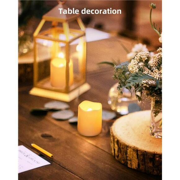 Flameless LED Votive Candles 24 Pack Battery Tea Lights for Wedding Decor - Picture 5 of 7